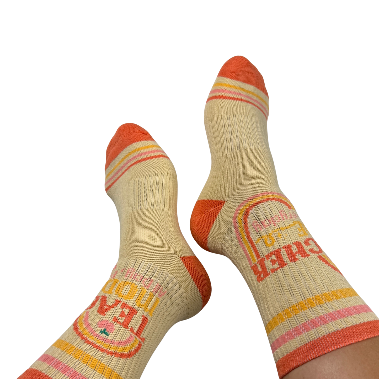 Teacher Mode All Day Athletic Crew Socks