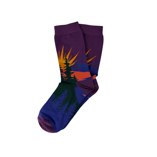 Sunset Mountain Crew Socks