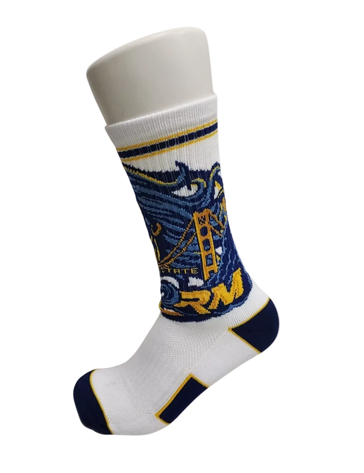 Golden State Storm White Athletic Crew Socks