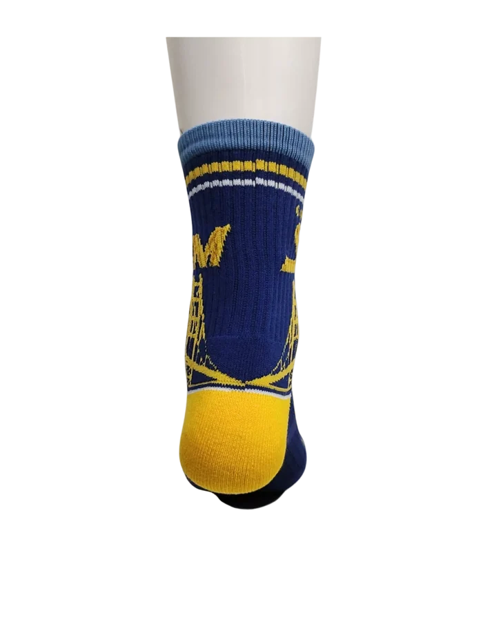 Golden State Storm Blue Half Crew Socks