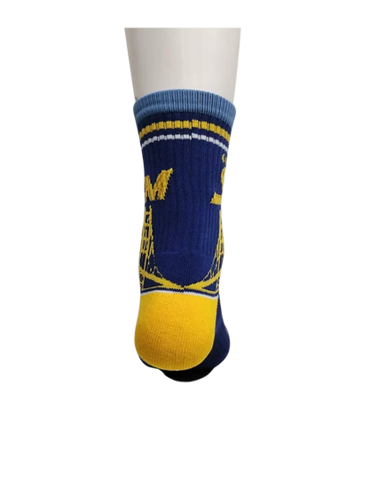 Golden State Storm Blue Half Crew Socks