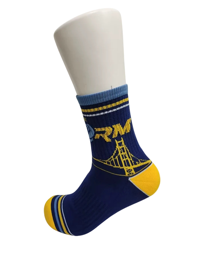 Golden State Storm Blue Half Crew Socks