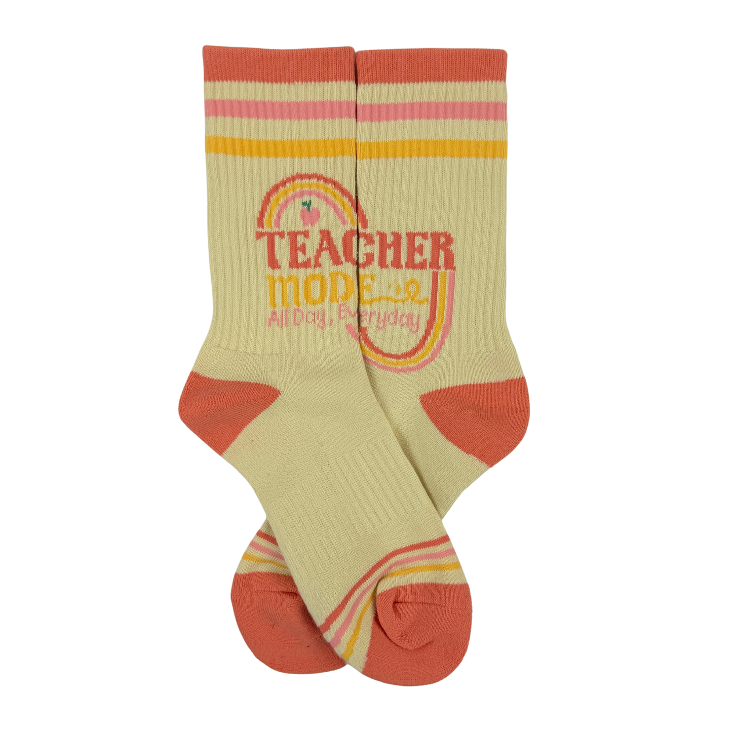 Teacher Mode All Day Athletic Crew Socks