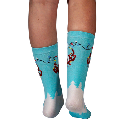 Holiday Lights Reindeer Socks