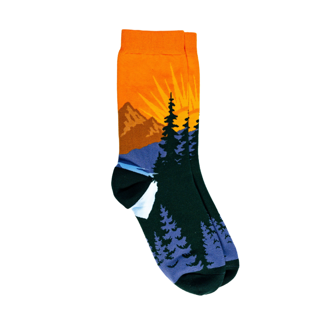Mountain View Sunset Socks