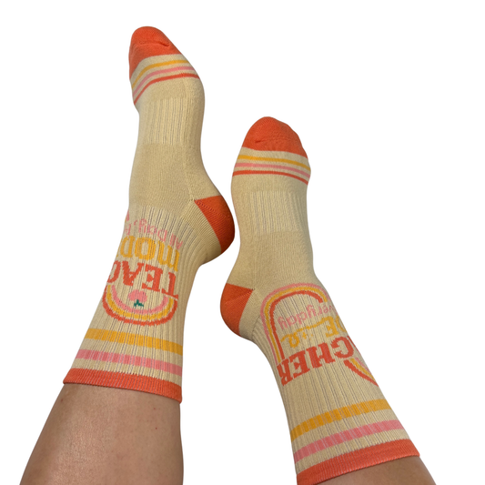 Teacher Mode All Day Athletic Crew Socks