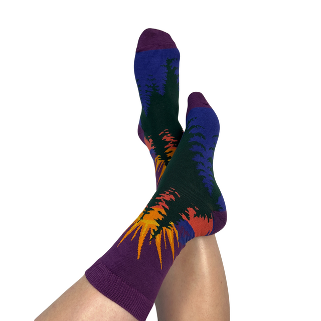 Sunset Mountain Crew Socks