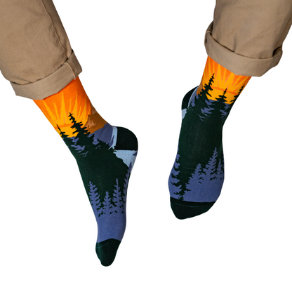 Mountain View Sunrise Crew Socks