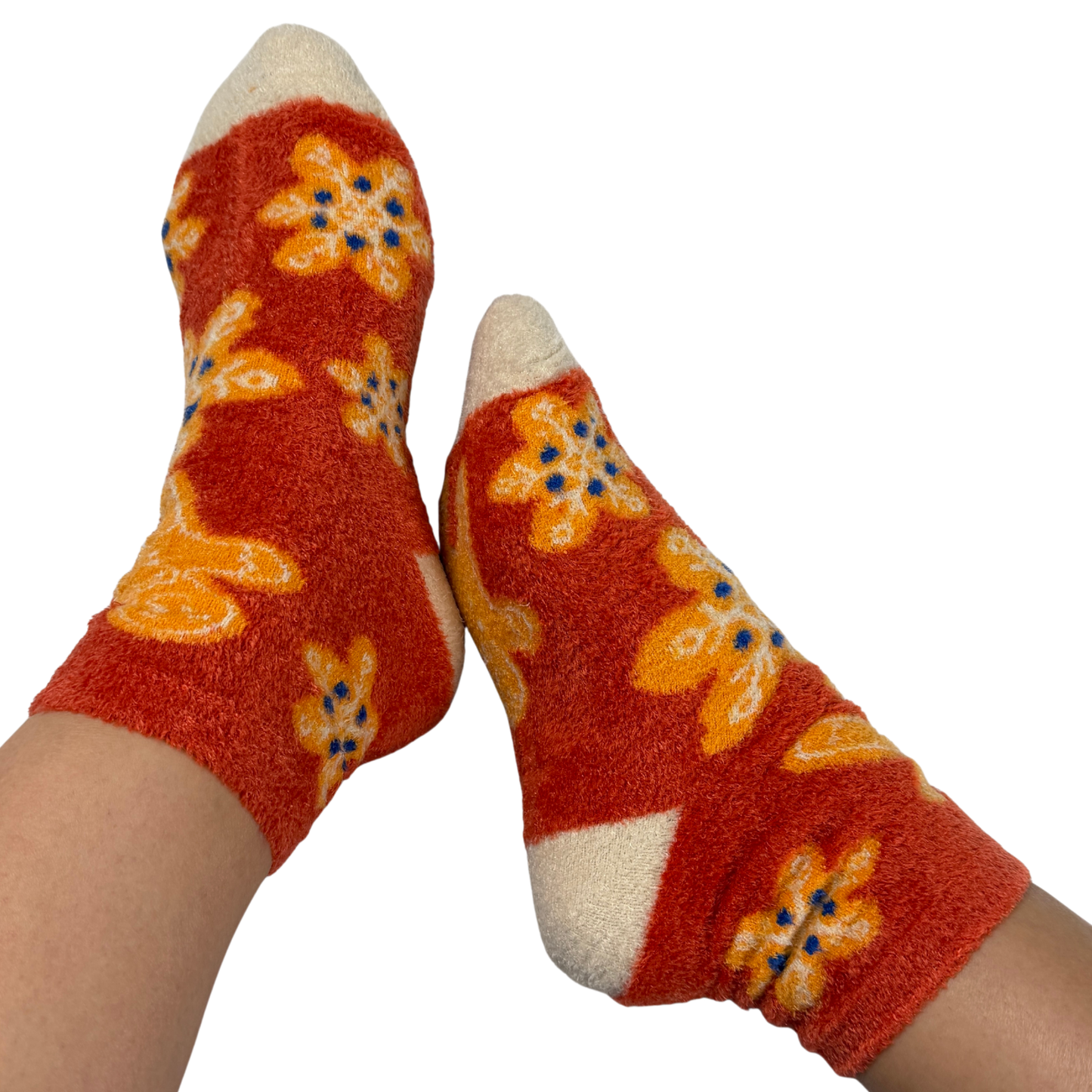 Fuzzy Gingerbread Dreams Socks