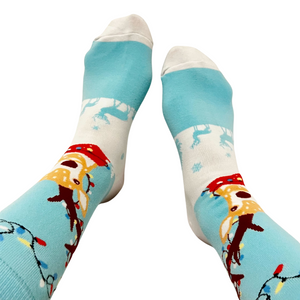 Holiday Lights Reindeer Socks