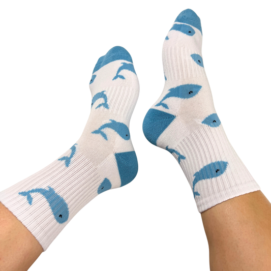 Whale Lovers Athletic Half Crew Socks
