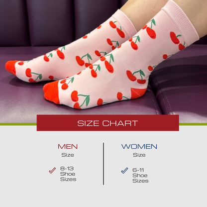 Sweet Cherry Сrew Socks
