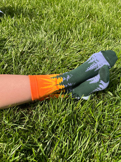 Mountain View Sunrise Crew Socks